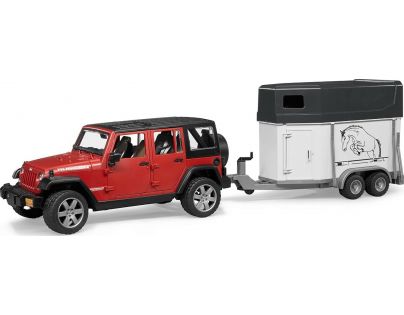 Bruder 02926 Jeep Wrangler Unlimited Rubicon s přívěsem na koně