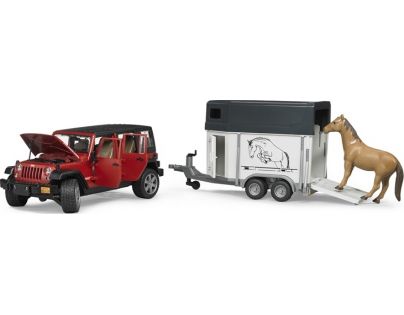 Bruder 02926 Jeep Wrangler Unlimited Rubicon s přívěsem na koně