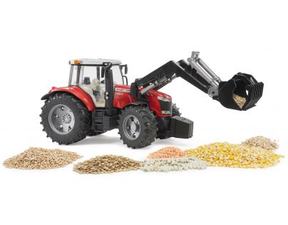 Bruder 3047 Traktor Massey Ferguson 7600 s čelným nakladačom