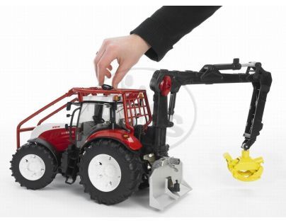 Bruder 03092 Traktor Steyr CVT 6230 lesnický s nakládacím ramenem a navijákem