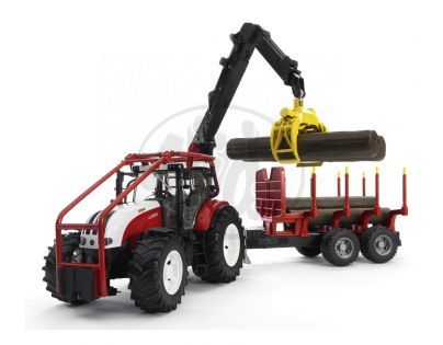 Bruder 03093 Steyr CVT 6230 Lesní traktor s přívěsem