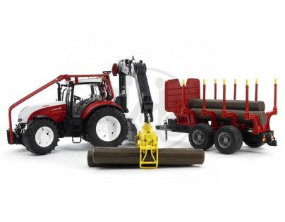 Bruder 03093 Steyr CVT 6230 Lesní traktor s přívěsem