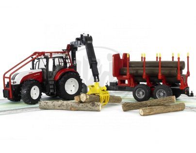Bruder 03093 Steyr CVT 6230 Lesní traktor s přívěsem