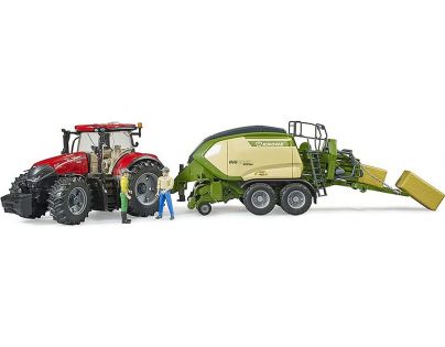 Bruder 2033 Krone Big Pack 1290 HDP VC s 2 hranatými balíkmi sena 1:16