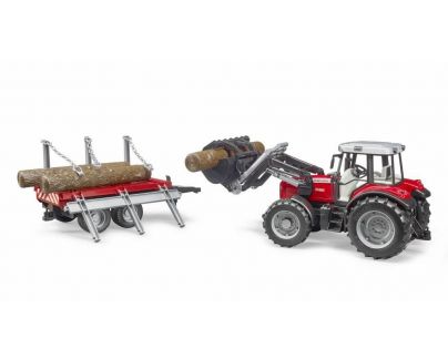 Bruder 2046 Massey Ferguson 7480 s prívesom na drevo