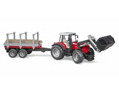 Bruder 2046 Massey Ferguson 7480 s prívesom na drevo