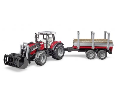 Bruder 2046 Massey Ferguson 7480 s prívesom na drevo