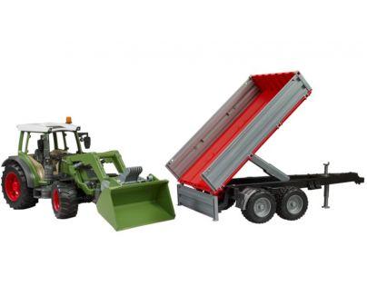 Bruder 2182 Fendt Vario 211 s čelným nakladačom a sklápacím prívesom