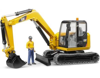 Bruder 2466 Minibager Cat s figúrkou 1:16