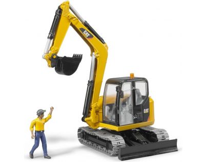 Bruder 2466 Minibager Cat s figúrkou 1:16