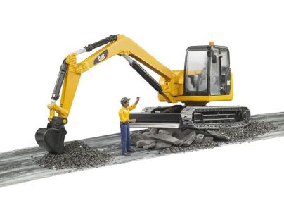 Bruder 2466 Minibager Cat s figúrkou 1:16