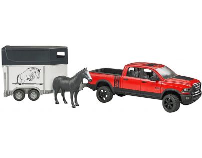 Bruder 2501 Pick up Ram 2500 a príves s koňom 1:16