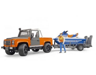 Bruder 2599 Land Rover s vodním skútrem a figurkou 1:16