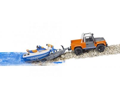 Bruder 2599 Land Rover s vodním skútrem a figurkou 1:16
