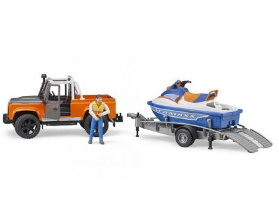 Bruder 2599 Land Rover s vodním skútrem a figurkou 1:16