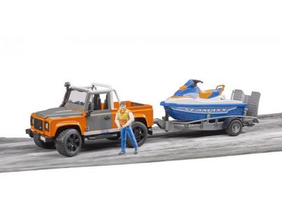 Bruder 2599 Land Rover s vodním skútrem a figurkou 1:16
