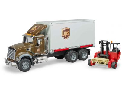 Bruder 2828 MACK Granite UPS logistik a vysokozdvihom 1:16