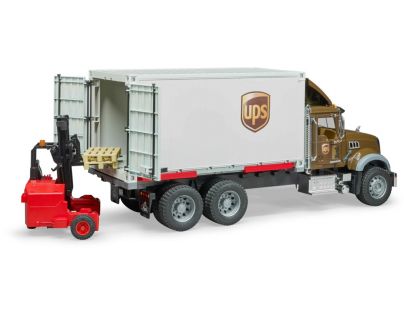 Bruder 2828 MACK Granite UPS logistik a vysokozdvihom 1:16
