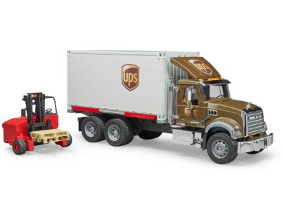 Bruder 2828 MACK Granite UPS logistik a vysokozdvihom 1:16