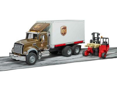 Bruder 2828 MACK Granite UPS logistik a vysokozdvihom 1:16