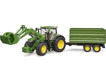 Bruder 3155 John Deere 7R 350 s čelným nakladačom a dvojnápravovým sklápacím prívesom 1:16