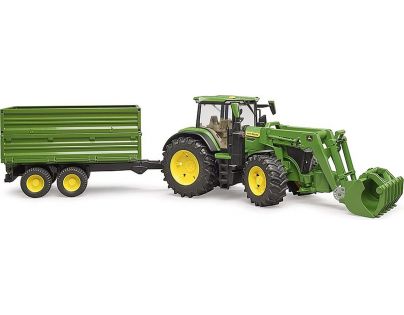 Bruder 3155 John Deere 7R 350 s čelným nakladačom a dvojnápravovým sklápacím prívesom 1:16