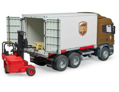 Bruder 3581 Scania R UPS logistik s vysokozdvihom 1:16