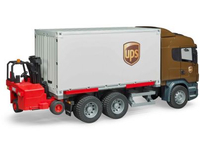 Bruder 3581 Scania R UPS logistik s vysokozdvihom 1:16