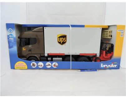 Bruder 3581 Scania R UPS logistik s vysokozdvihom 1:16