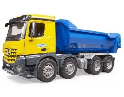 Bruder 3623 Mercedes Benz sklápací s automatickou zadnou stenou modrý náves 1:16