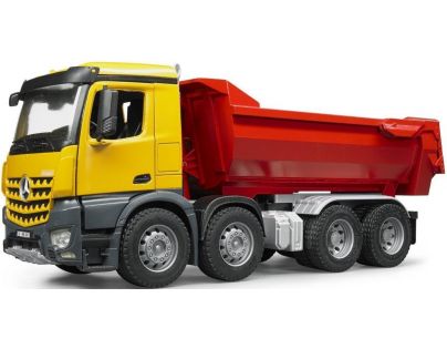 Bruder 3623 Mercedes Benz sklápací s automatickou zadnou stenou červený náves