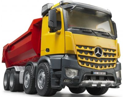 Bruder 3623 Mercedes Benz sklápací s automatickou zadnou stenou červený náves