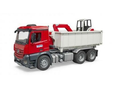 Bruder 3624 Mercedes-Benz Arocs Truck s kontajnerom a bagrom 1:16