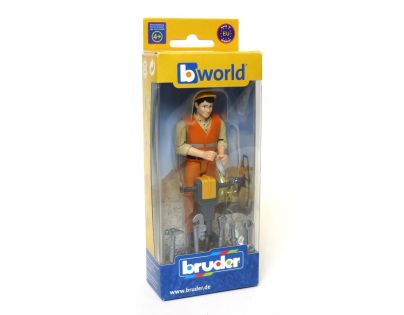 Bruder 60020 Bworld Figurka Stavebný robotník s príslušenstvom