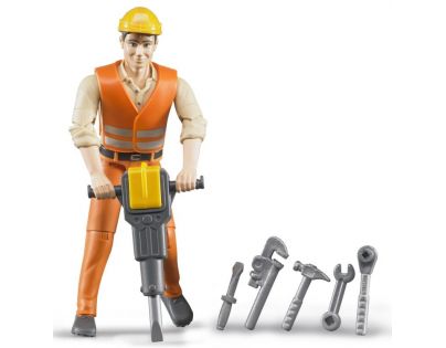 Bruder 60020 Bworld Figurka Stavebný robotník s príslušenstvom