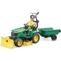Bruder 62104 Zahradní traktůrek J.Deere s příslušenstvím a figurkou Bruder 62104 Zahradní traktůrek J.Deere s příslušenstvím a figurkou