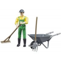 Bruder 62610 Figurka Zemědělec s kolečkem a nářadím - Poškodený obal 3