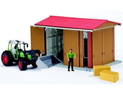 Bruder 62620 Stodola,traktor,figurka,příslušenství