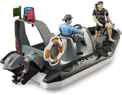 Bruder Bworld Policajný čln s otočným majákom 1:16