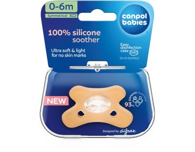 Canpol babies Cumlík silikónový symetrický 0 - 6 m 1 ks oranžový