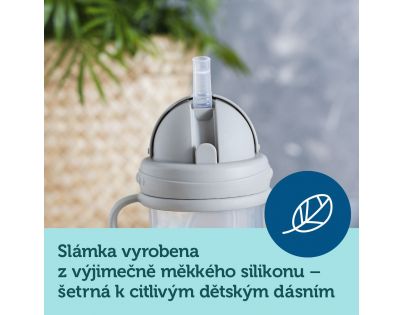 Canpol babies Nevylievací hrnček so slamkou a závažím Exotic Animals 270 ml žltý