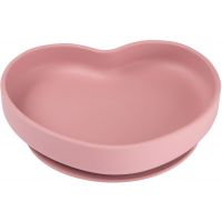Canpol babies Silikónový tanier s prísavkou srdca ružový