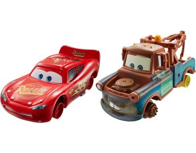 Mattel Cars 2 Autíčka 2ks - Burák a Blesk McQueen bez pneumatik