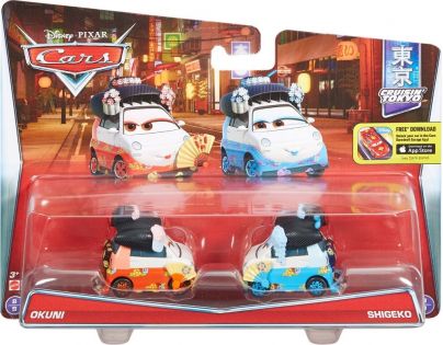 Mattel Cars 2 autíčka 2ks Y0506 Okun a Shigeki