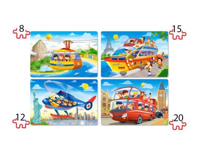 Castorland Puzzle 4 v 1 Cestovanie po svete