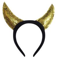 Čelenka s trblietkami Zlatá čelenka Diablové rohy