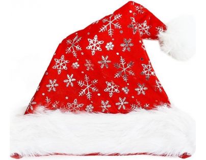Rappa čiapka vianočná strieborné vločky 40 cm
