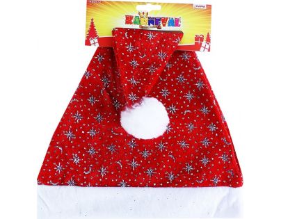 Rappa čiapka vianočná strieborné vločky 40 cm