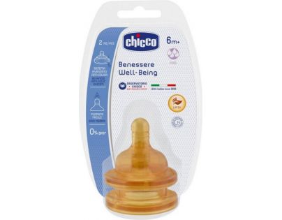 Chicco cumlík na fľašu fyziologický kaučukový hviezdicový prietok 2ks