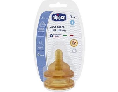 Chicco Cumlík na fľašu fyziologický kaučukový Normálny prietok 2 ks